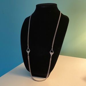 Silver chain necklace; approx 32 inches long